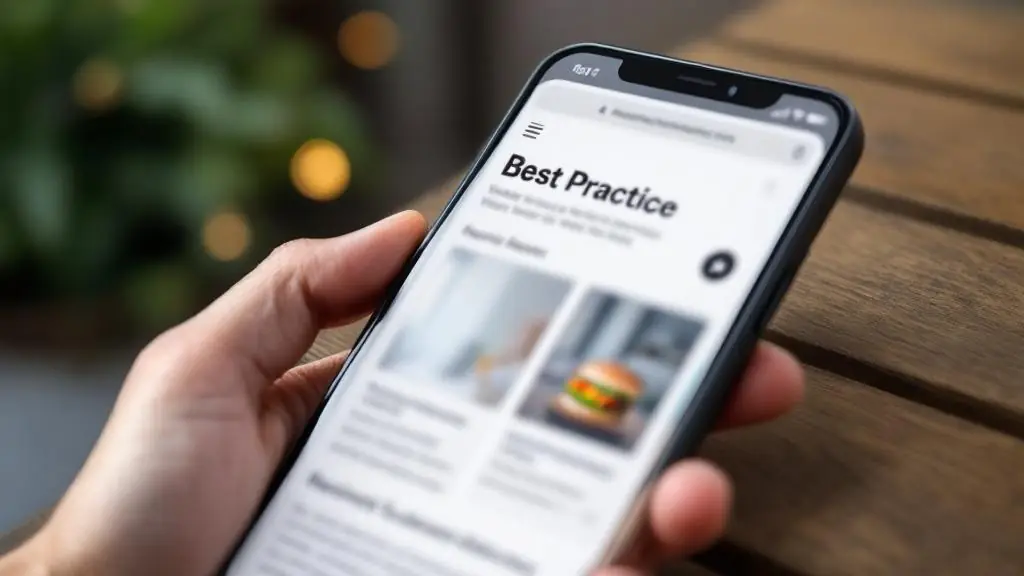Mobile content hierarchy demonstration showing mobile UX best practices