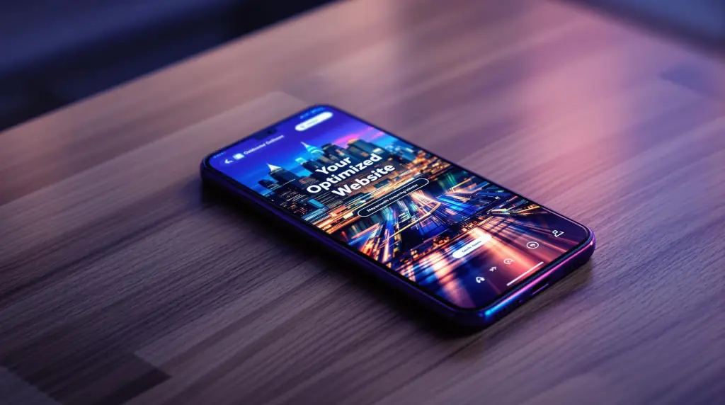 Mobile-optimized website displayed on smartphone screen