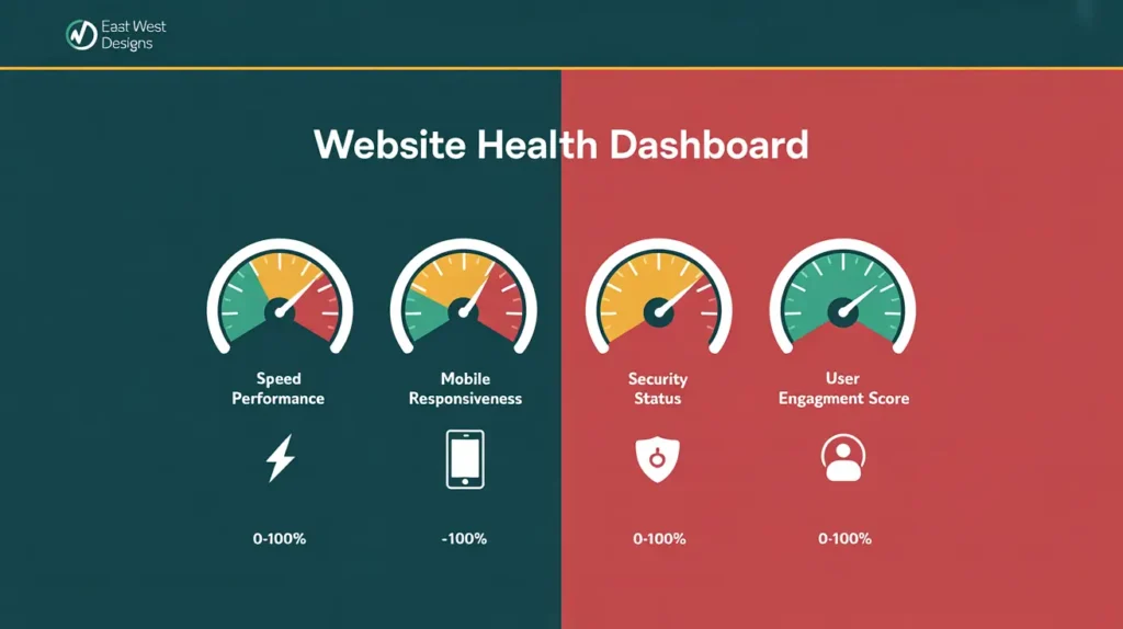 Website health dashboard illustrating signs a website may need to be modernized